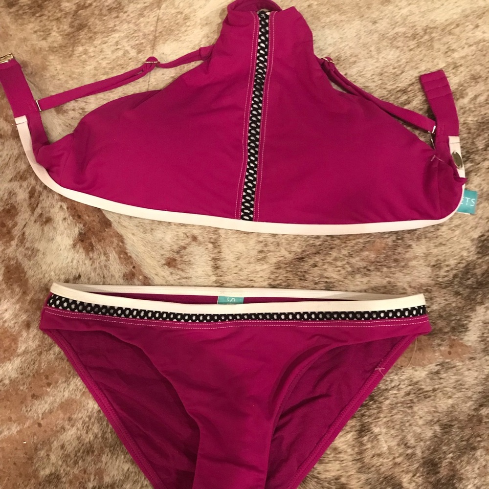 SUNSETS - Purple 2 piece halter top bikini bottom
